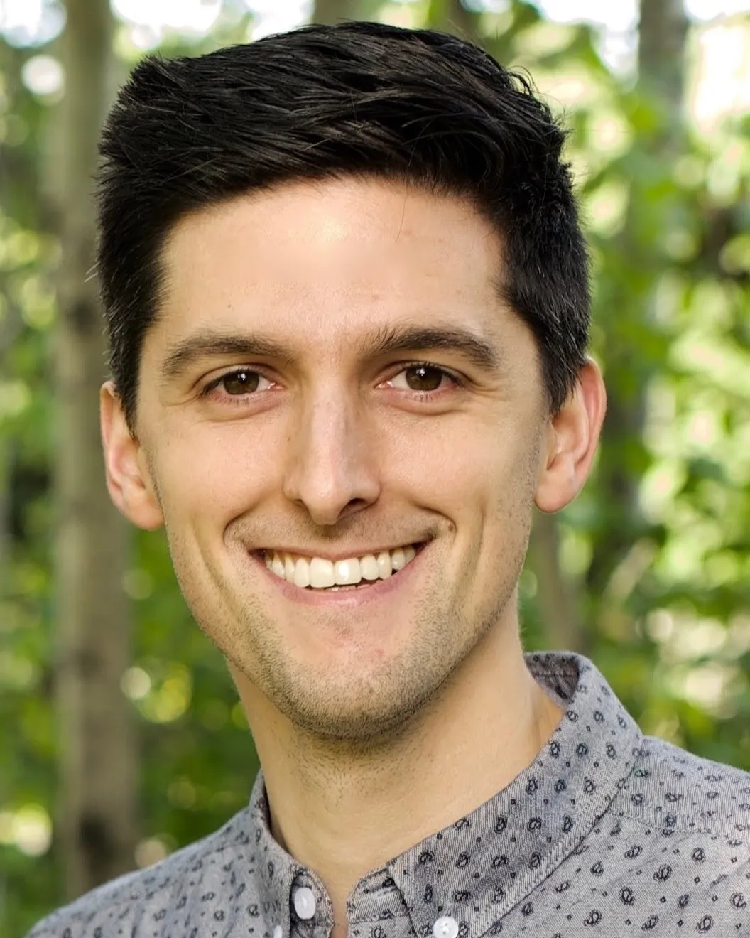 Matthew Field, who runs Mossfoot Digital, outdoors in natural light.